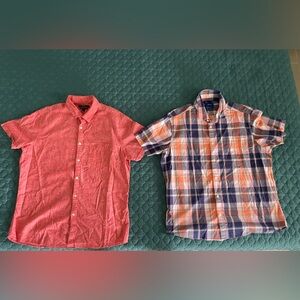 Lot of 2 Men’s Casual Button Down Shirts Size L Marc Anthony & Apt9